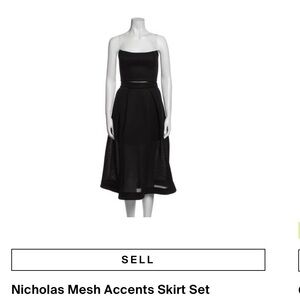 Nicholas-Elegant Black Women's Skirt and top set